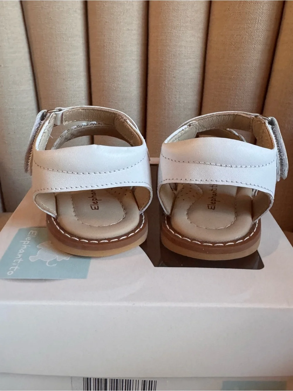 Elephantito White Scalloped Toddler Sandals